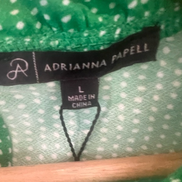 Adrianna Papell Dot Print Sleeveless Top with Ruffled Details - Picture 5 of 6